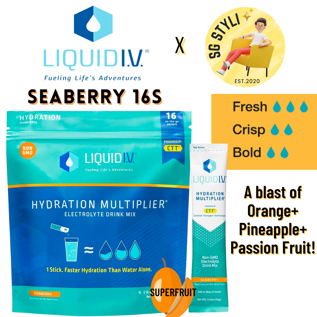 Liquid IV I.V. Hydration Multiplier Electrolyte Drink Lemon Lime 16 Packs (8 Flavours)