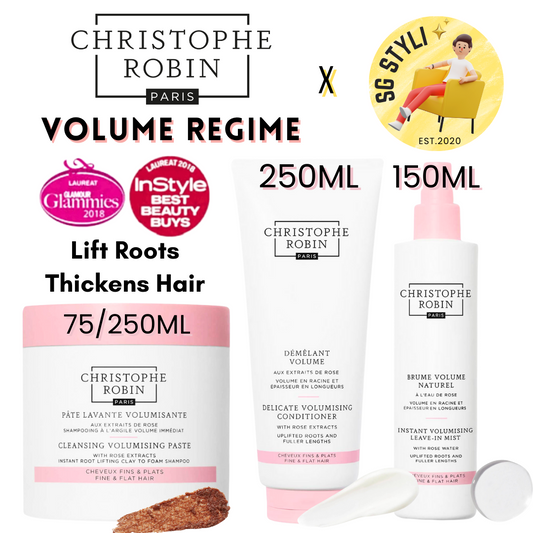 Christophe Robin Volume Shampoo Paste with Rassoul Clay and Rose Extracts 75ml / 250ml (Volume for Fine Hair)