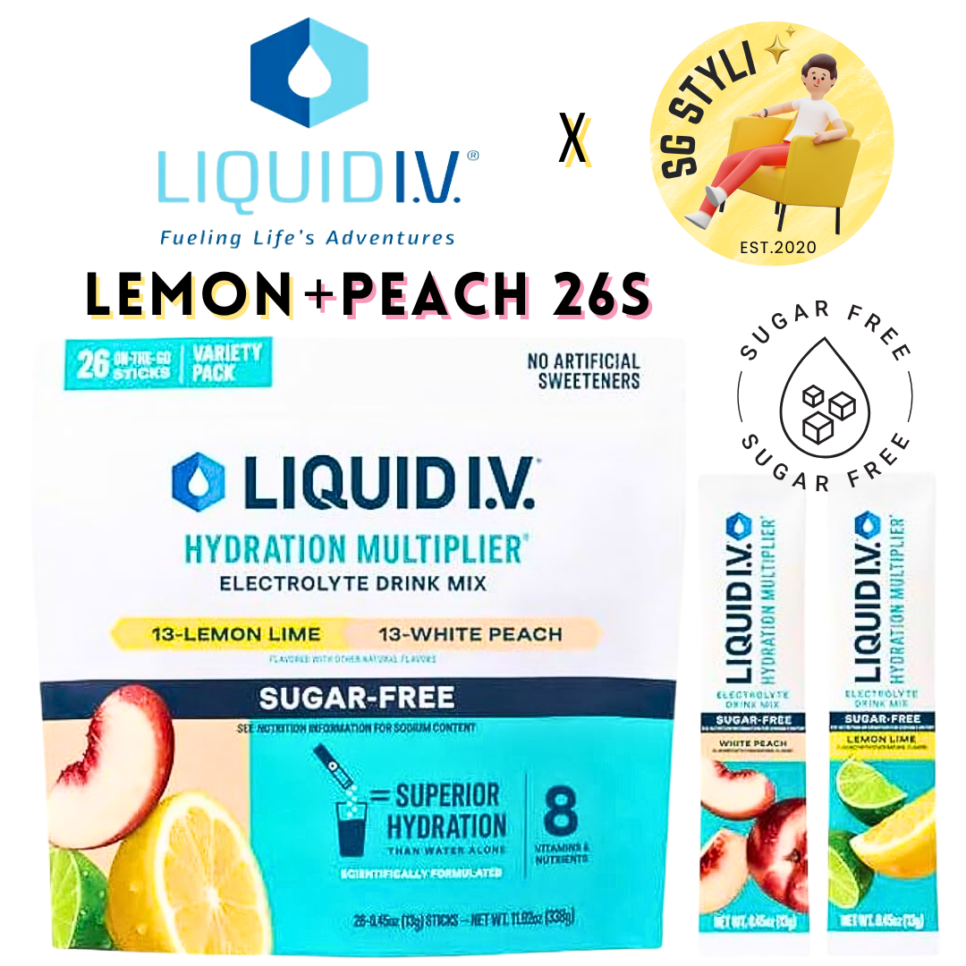 Liquid IV I.V. Hydration Multiplier Electrolyte Drink Lemon Lime 16 Packs (8 Flavours)