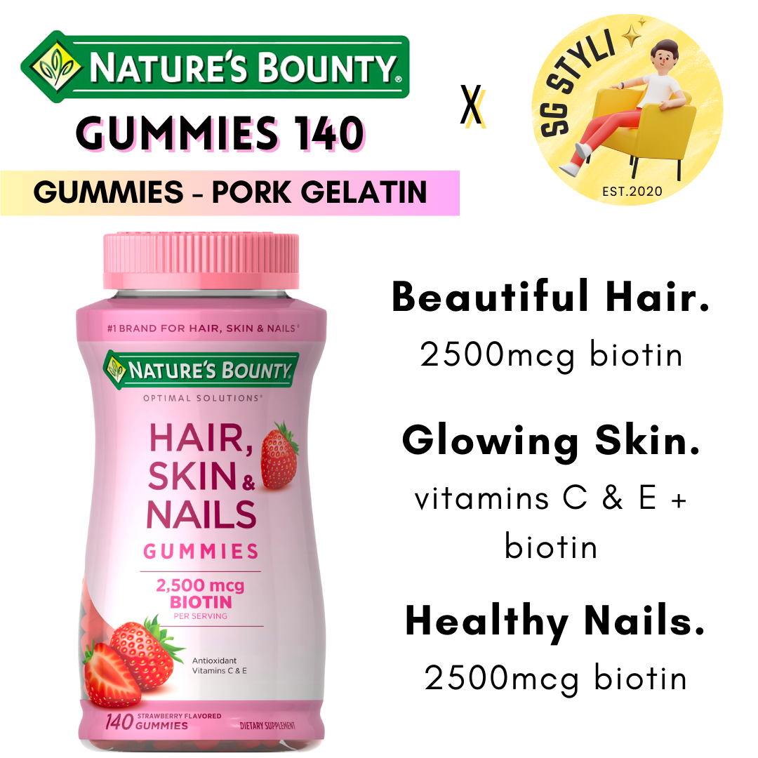 Nature's Bounty Extra Strength Hair, Skin, Nails 120/150 Softgels Vitamins (Biotin Boost)