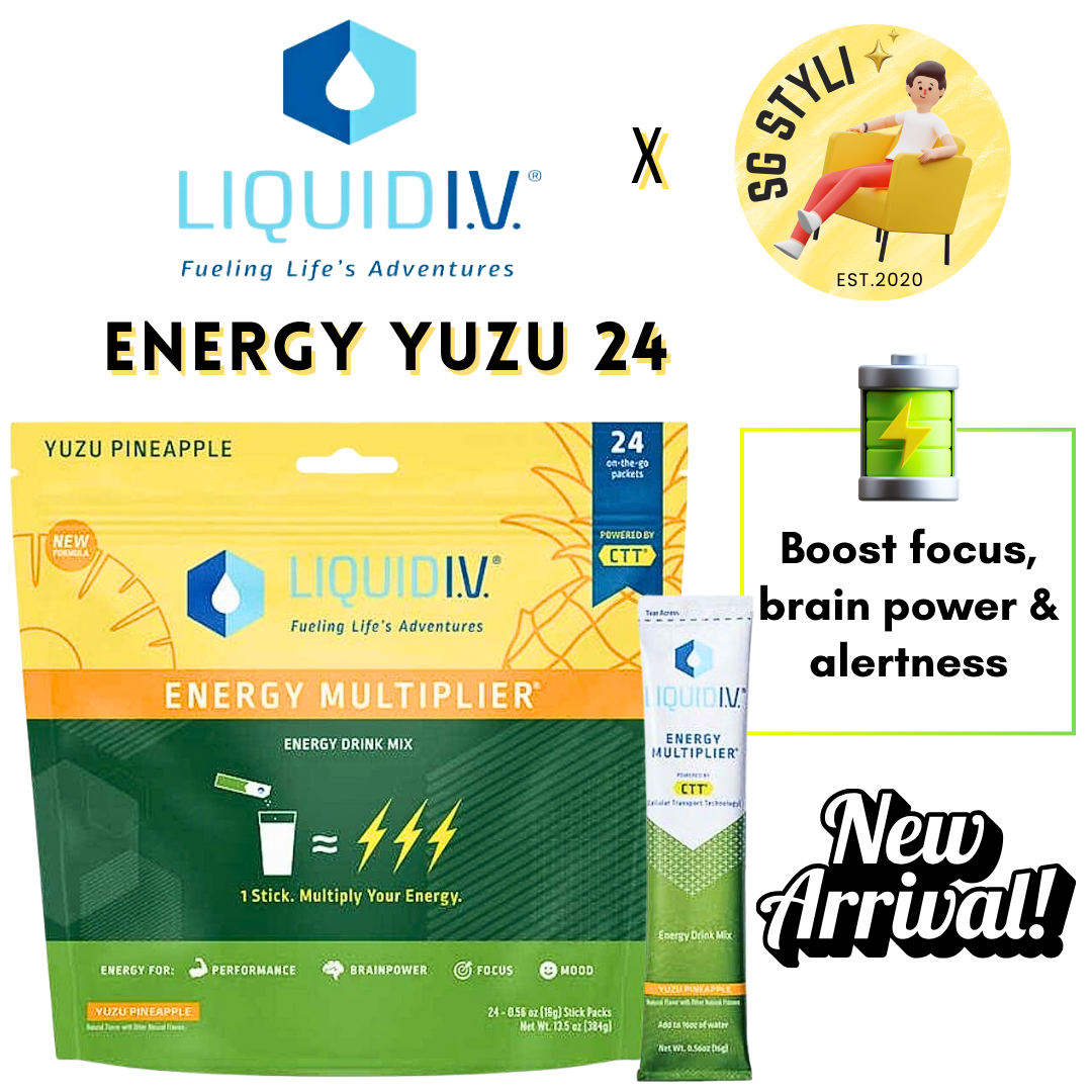 Liquid IV I.V. Hydration Multiplier Electrolyte Drink Lemon Lime 16 Packs (8 Flavours)