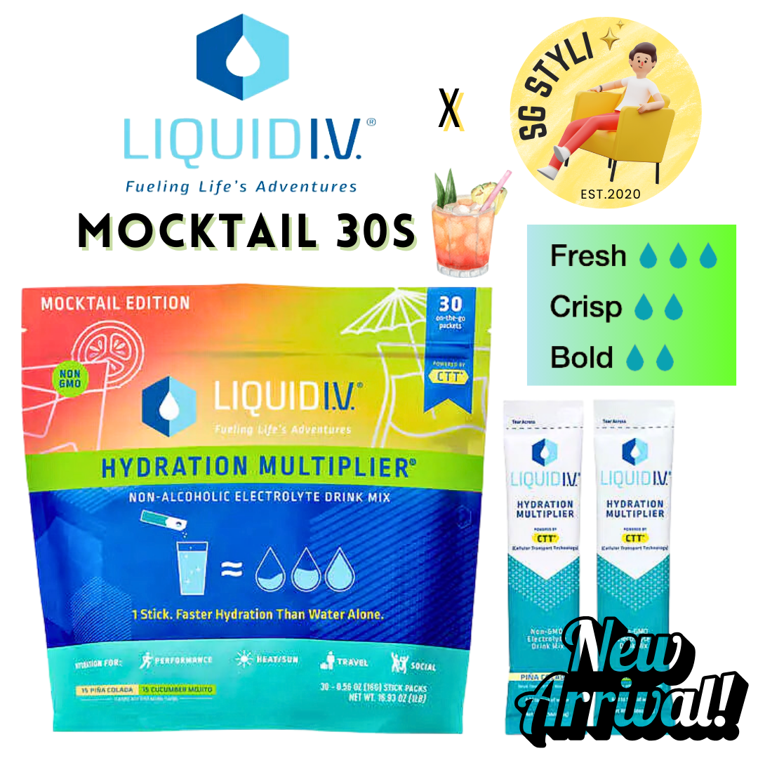 Liquid IV I.V. Hydration Multiplier Electrolyte Drink Lemon Lime 16 Packs (8 Flavours)