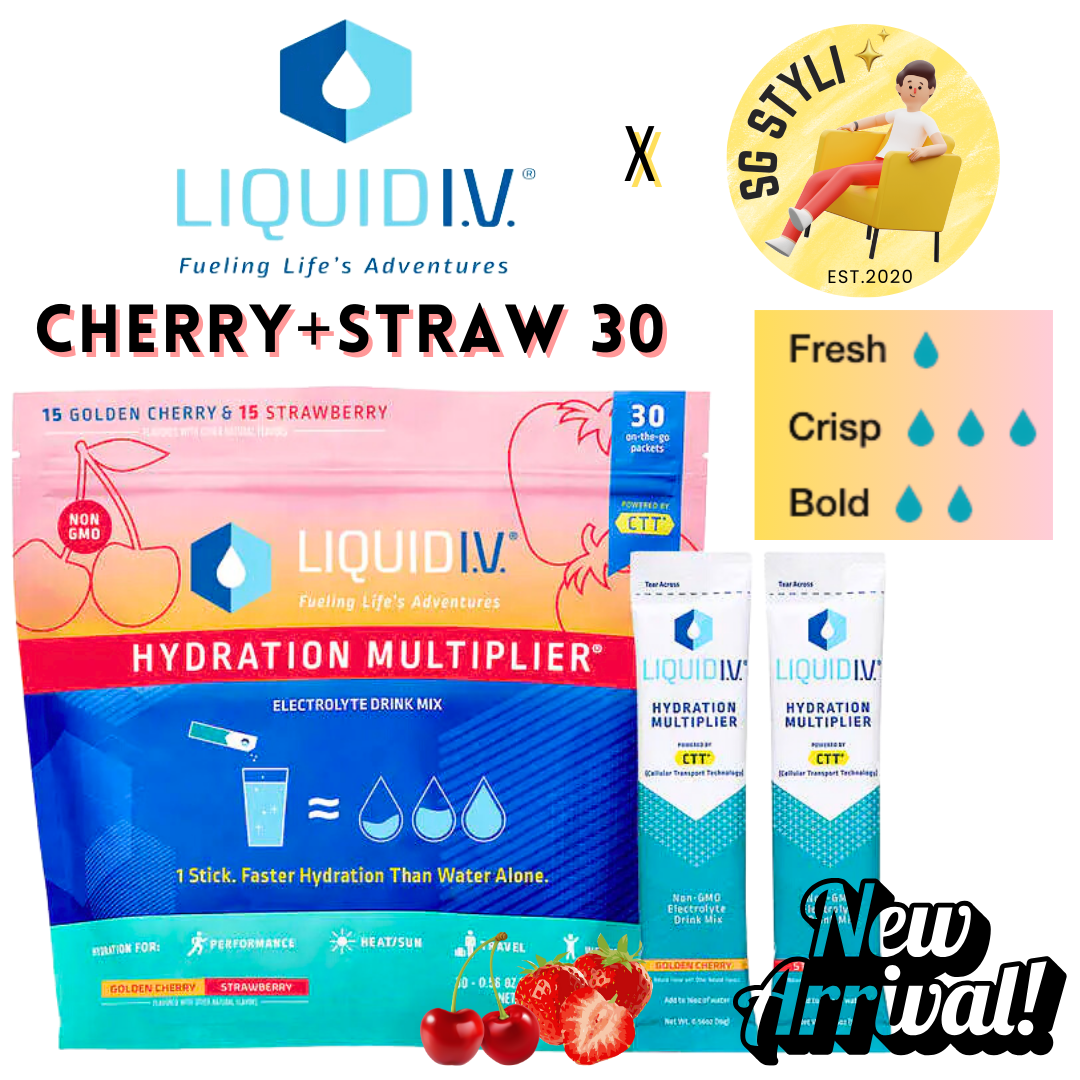 Liquid IV I.V. Hydration Multiplier Electrolyte Drink Lemon Lime 16 Packs (8 Flavours)