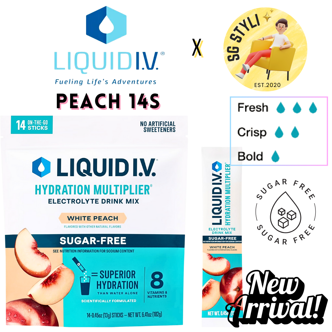 Liquid IV I.V. Hydration Multiplier Electrolyte Drink Lemon Lime 16 Packs (8 Flavours)