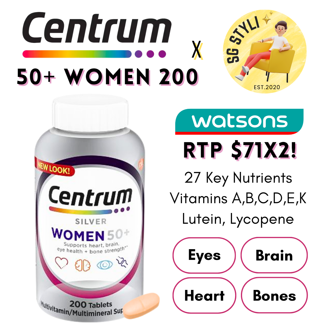 Centrum Silver Adults Age 50+ Women/Men 100/200/275 Tabs Multivitamins (Bone Health)