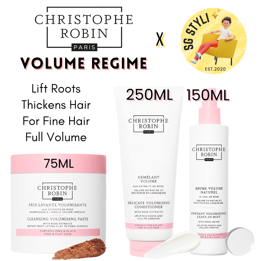 Christophe Robin Volume Shampoo Paste with Rassoul Clay and Rose Extracts 75ml / 250ml (Volume for Fine Hair)