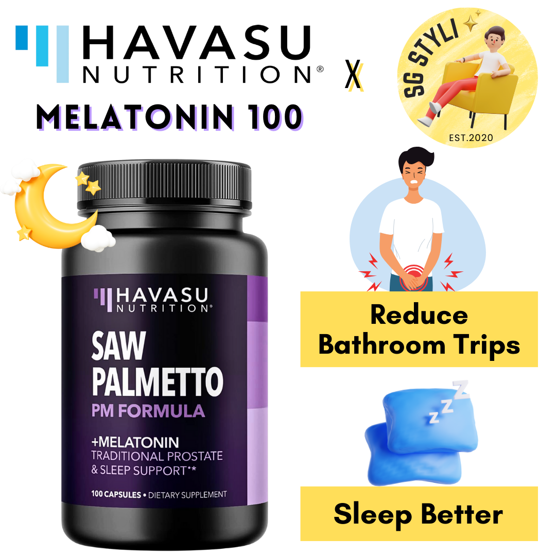 Havasu Nutrition Saw Palmetto Prostate Health Formula 100/200 Tabs Men/Women/Melatonin (Vegan)