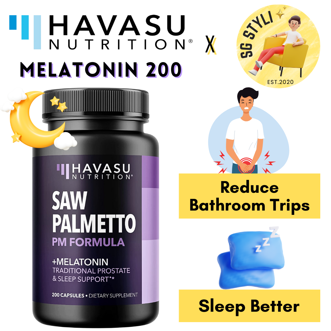 Havasu Nutrition Saw Palmetto Prostate Health Formula 100/200 Tabs Men/Women/Melatonin (Vegan)