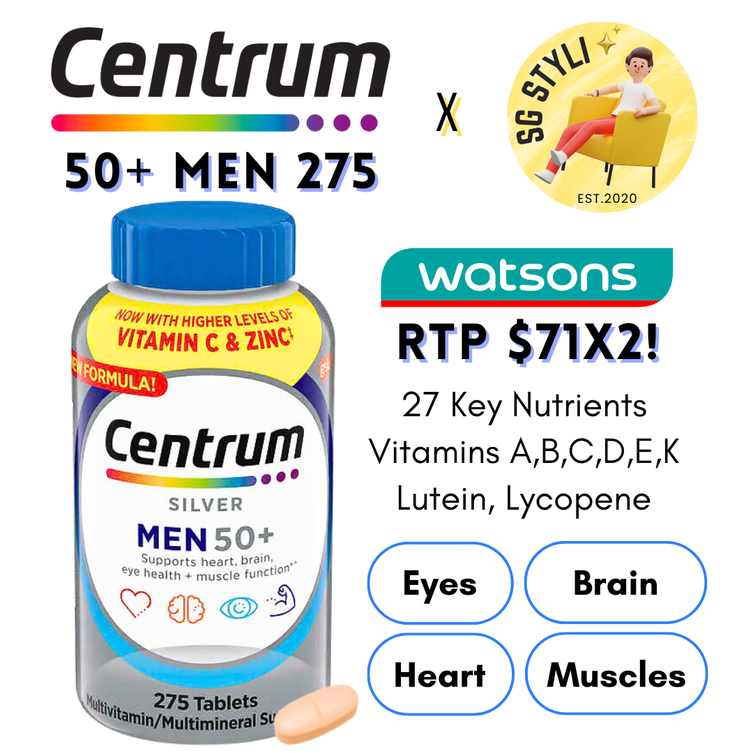 Centrum Silver Adults Age 50+ Women/Men 100/200/275 Tabs Multivitamins (Bone Health)