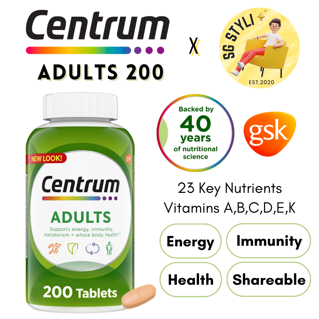 Centrum Adults Aged 20-50 Women/Men 120/200/250 Tabs Multivitamins (Immunity)