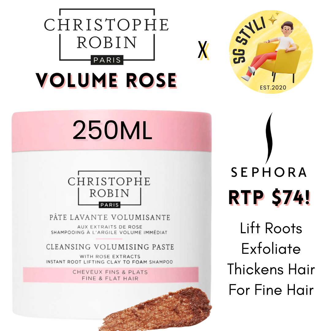 Christophe Robin Volume Shampoo Paste with Rassoul Clay and Rose Extracts 75ml / 250ml (Volume for Fine Hair)