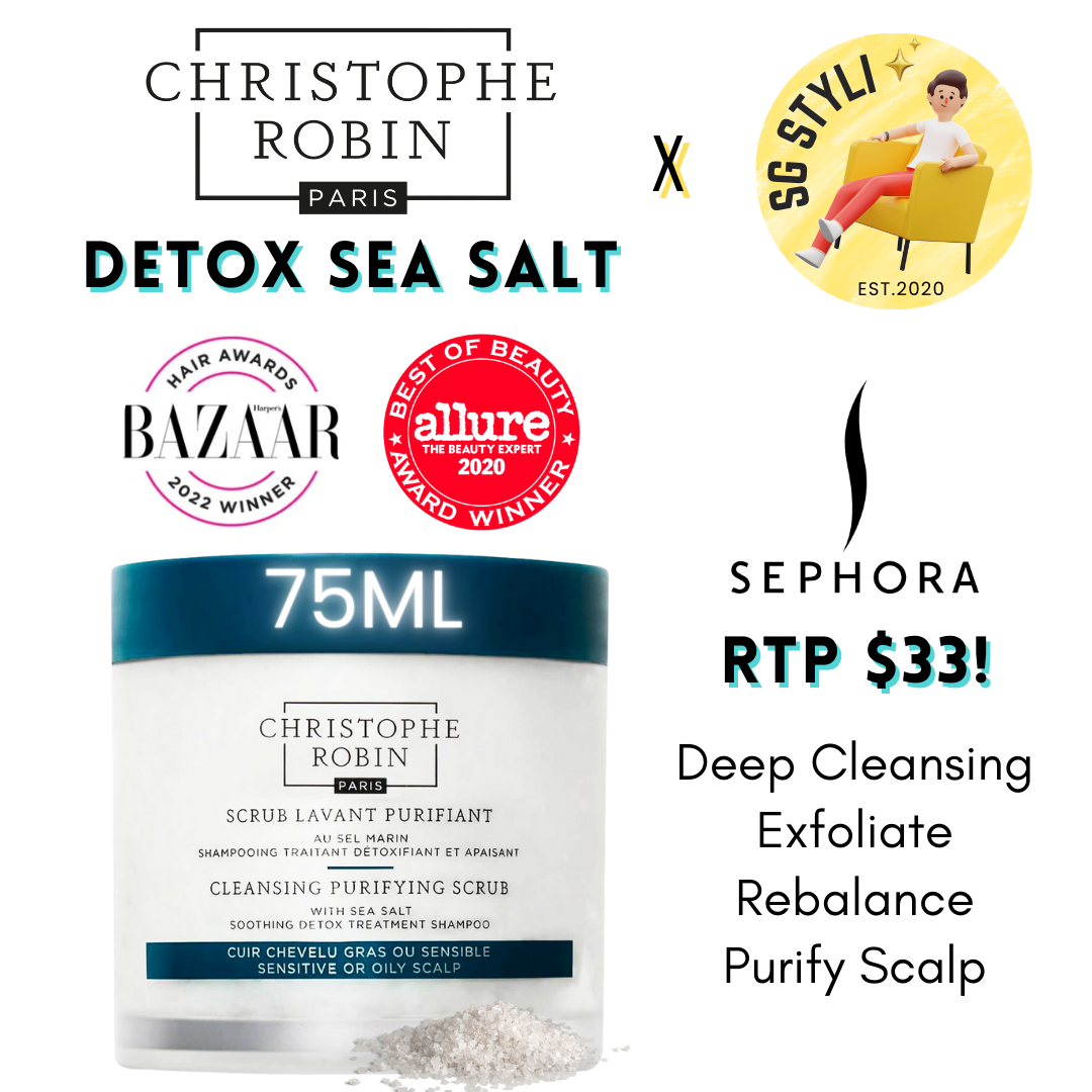 Christophe Robin Sea Salt Purifying Scalp Scrub 75ml/250ml (Detox - Oily Scalp)