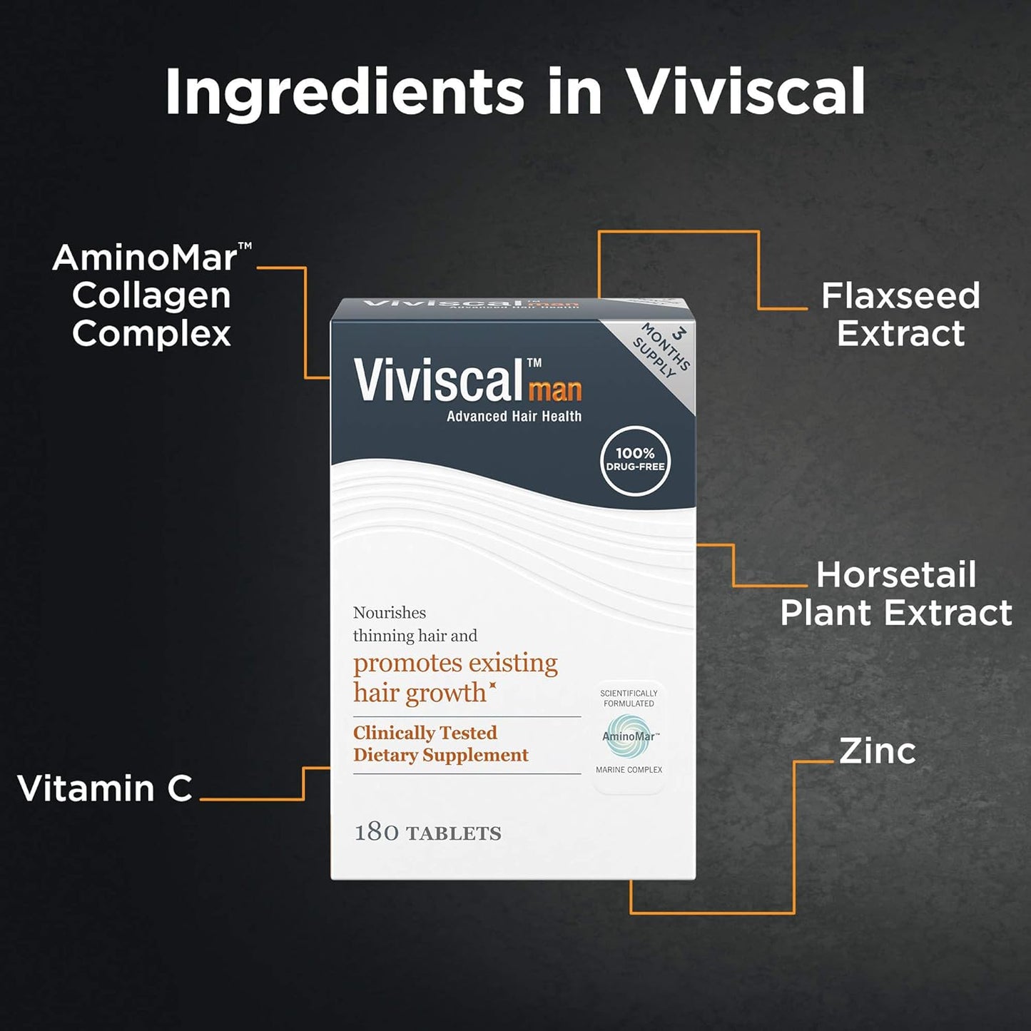 Viviscal Extra Strength Women/Men 60/180 Tabs (Hair Growth Supplements)