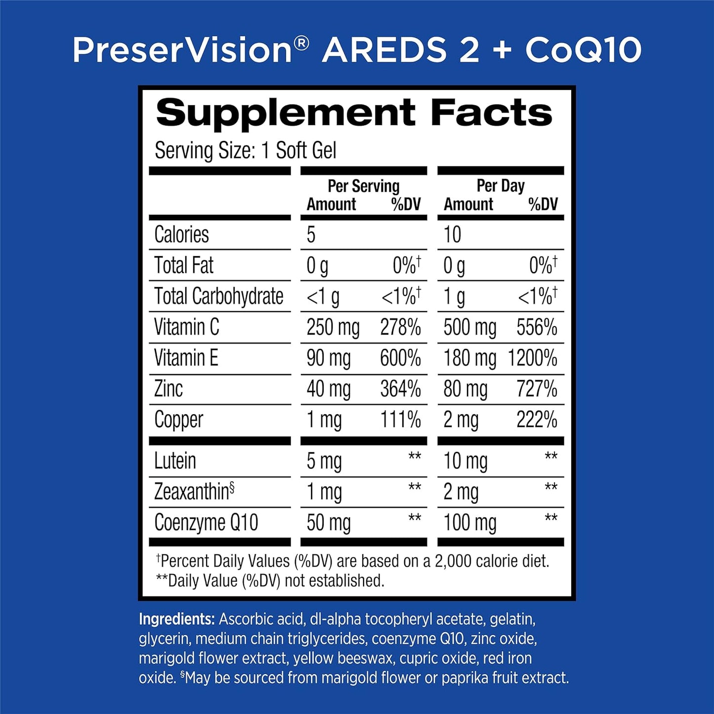 Bausch + Lomb PreserVision AREDS 2 Formula 120/210 Softgels (Eye Health)