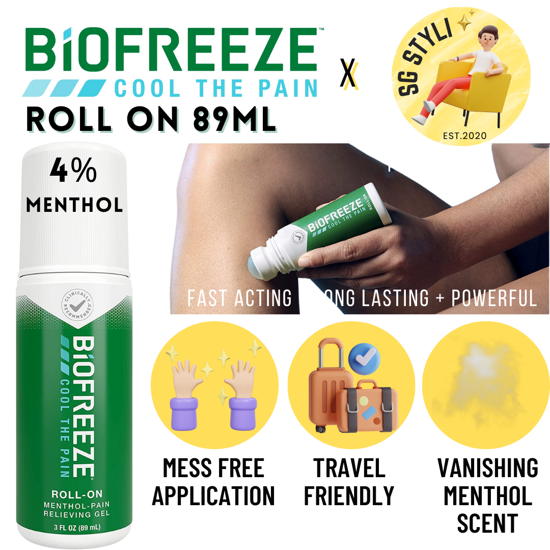 Biofreeze Professional Pain Relief Roll-on 89ml Menthol Topical Pain Reliever Fast Acting (Pain-Relief)