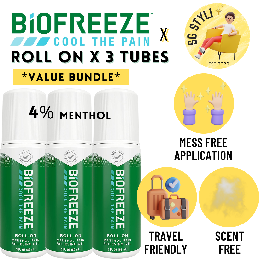 Biofreeze Professional Pain Relief Roll-on 89ml Menthol Topical Pain Reliever Fast Acting (Pain-Relief)