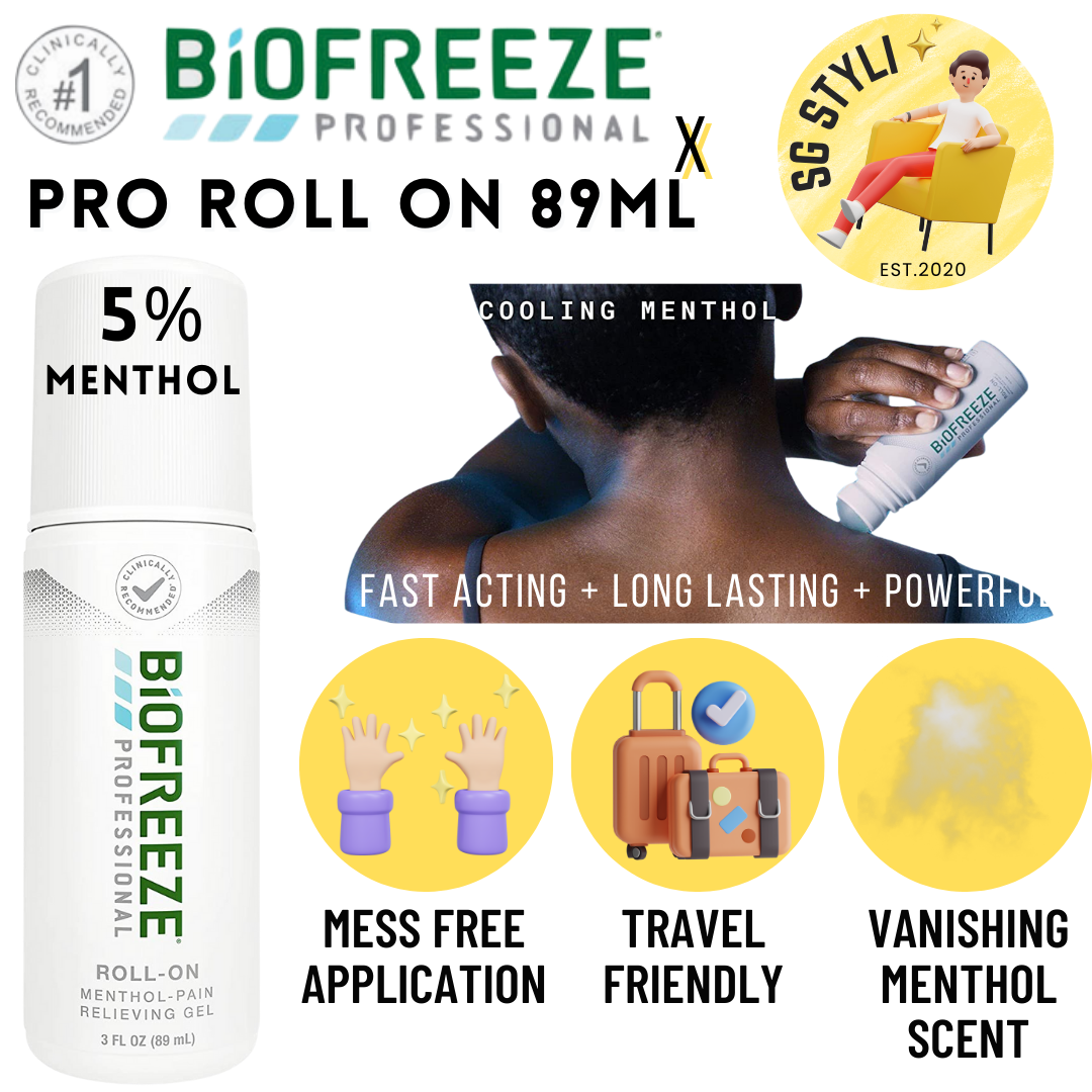 Biofreeze Professional Pain Relief Roll-on 89ml Menthol Topical Pain Reliever Fast Acting (Pain-Relief)