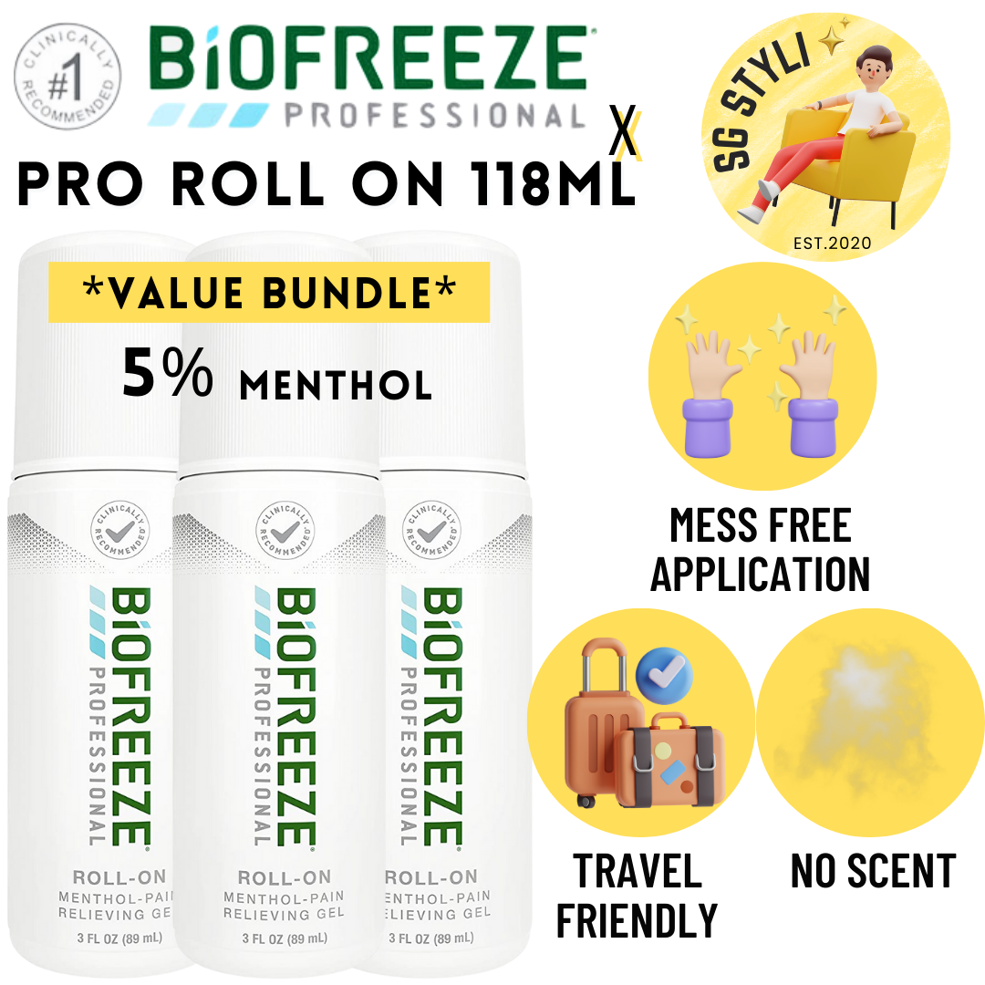 Biofreeze Professional Pain Relief Roll-on 89ml Menthol Topical Pain Reliever Fast Acting (Pain-Relief)