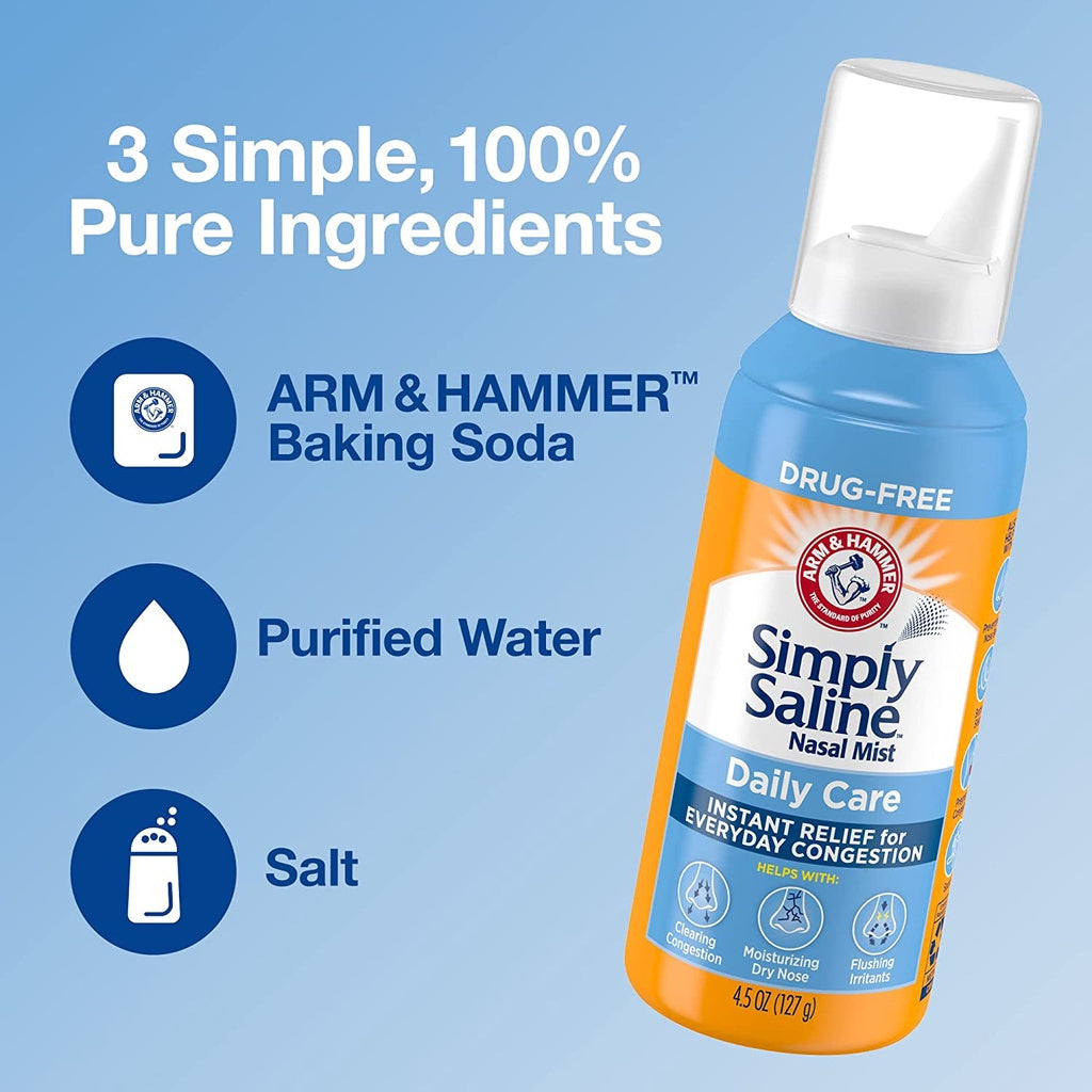 Arm & Hammer Simply Saline Adult Nasal Spray Mist for Daily Care Arm & Hammer (Congestion Relief)