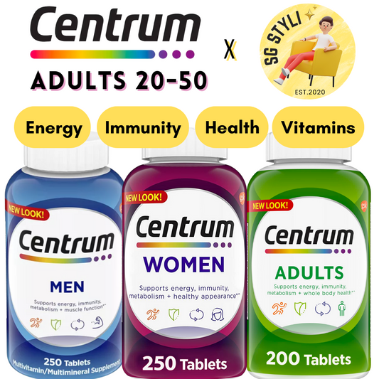 Centrum Adults Aged 20-50 Women/Men 120/200/250 Tabs Multivitamins (Immunity)