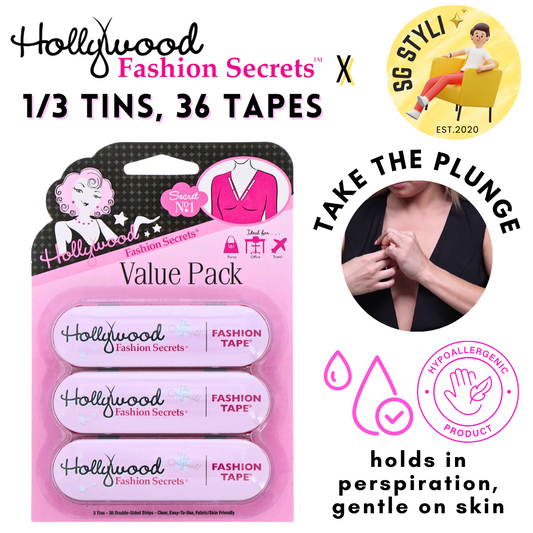 Hollywood Fashion Tape (36 Tapes 1 Tin) Fashion Secrets Double-Stick Apparel Tape