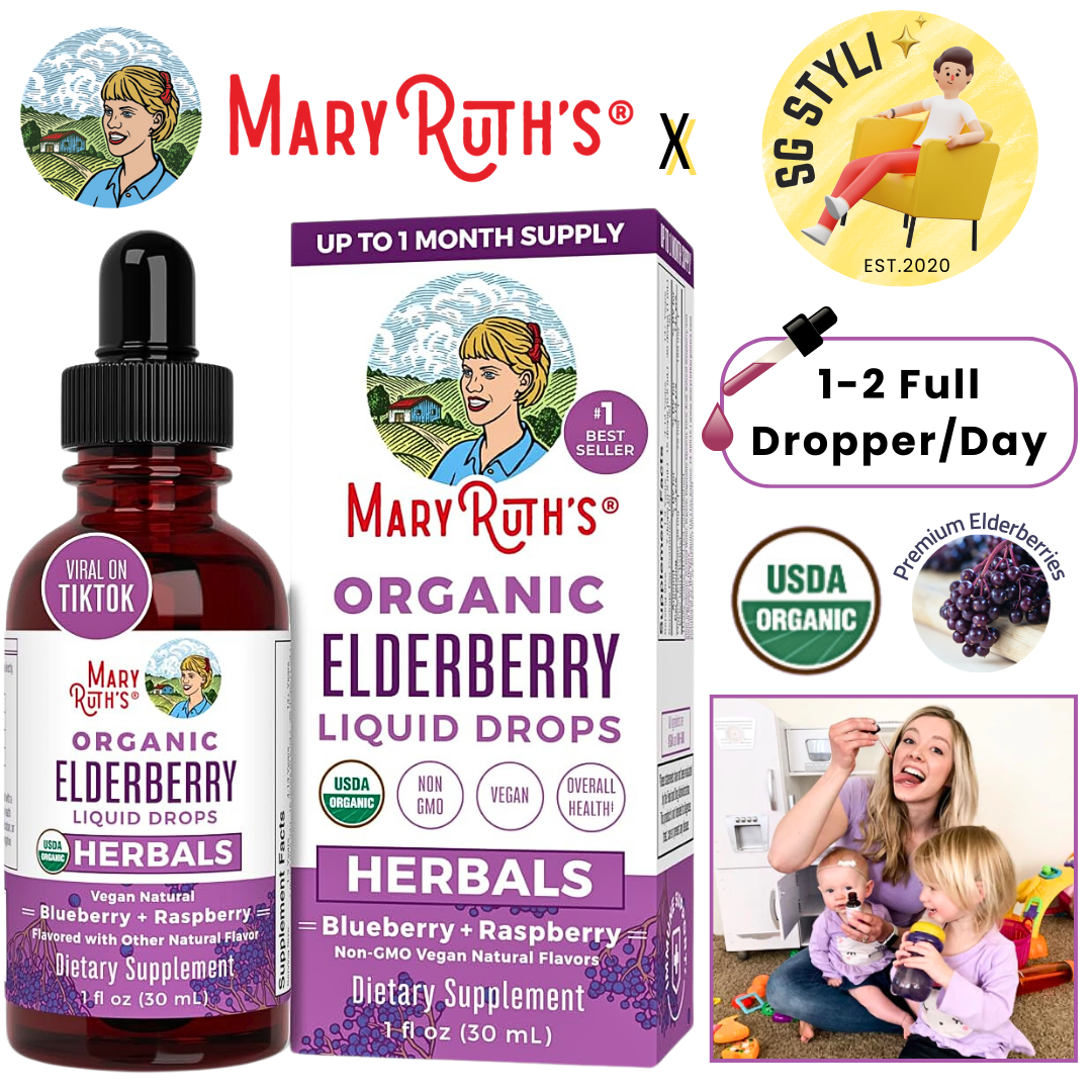 MaryRuth Liquid Multivitamin/Elderberry/Vitamin C for Women/Men/Kids Vegan Sugar Free *1-3 Days Delivery*