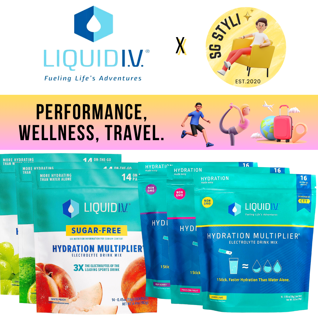 Liquid IV I.V. Hydration Multiplier Electrolyte Drink Lemon Lime 16 Packs (8 Flavours)