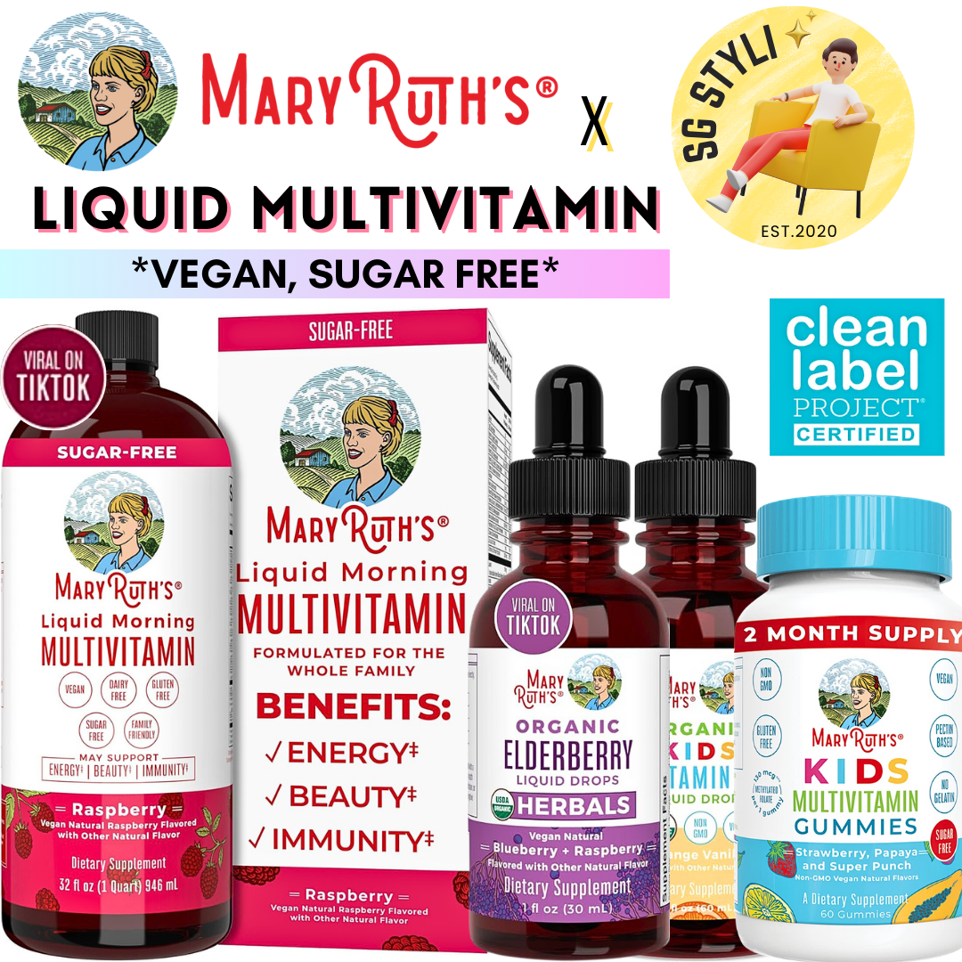 MaryRuth Liquid Multivitamin/Elderberry/Vitamin C for Women/Men/Kids Vegan Sugar Free *1-3 Days Delivery*