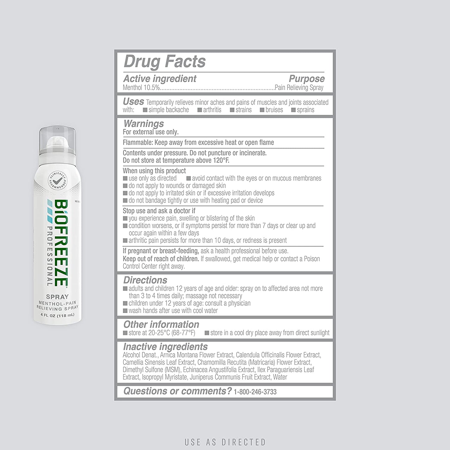 Biofreeze Professional Pain Relief Roll-on 89ml Menthol Topical Pain Reliever Fast Acting (Pain-Relief)