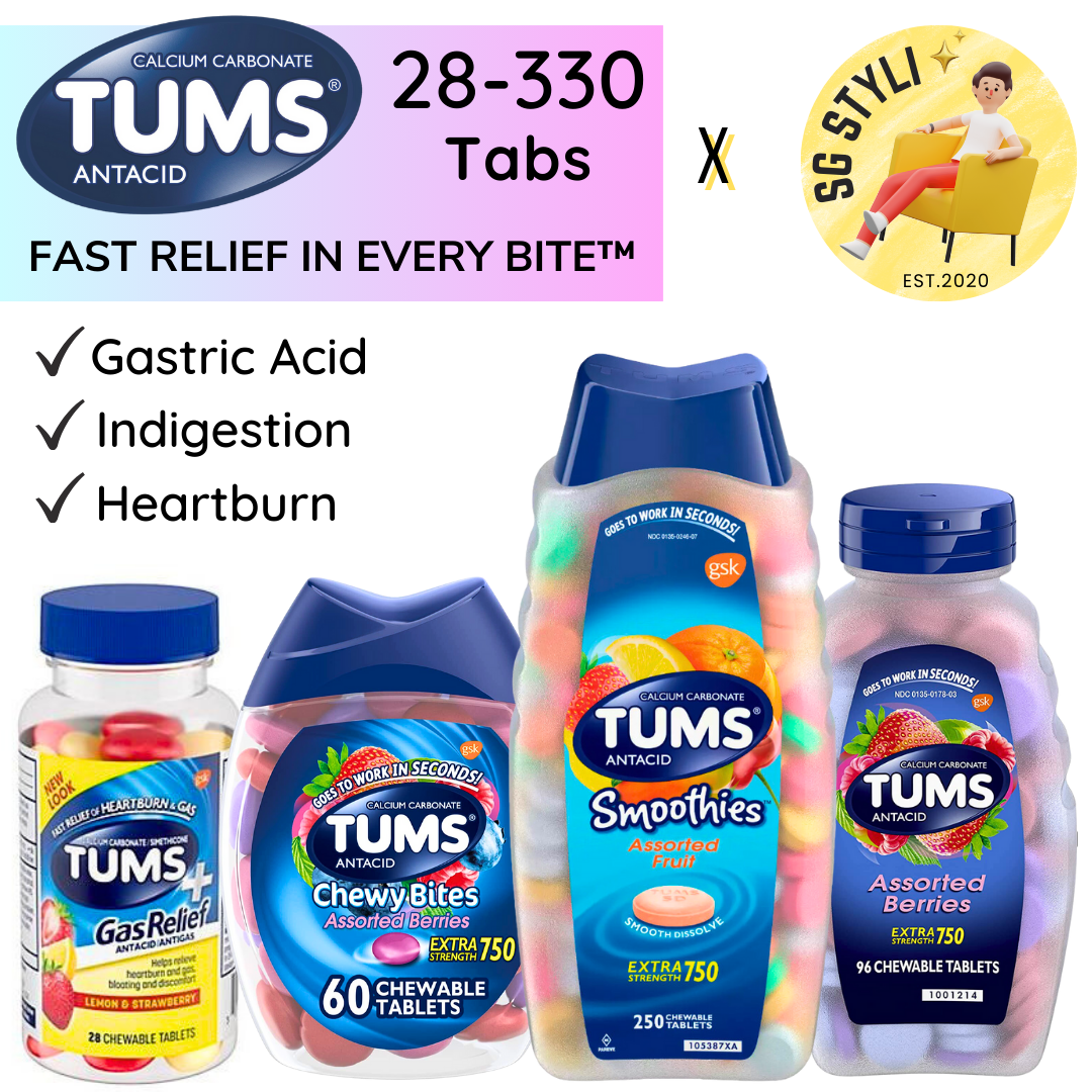 Tums Anatacids Ultra/Extra Strength 750/1000mg Assorted Berry/Fruits