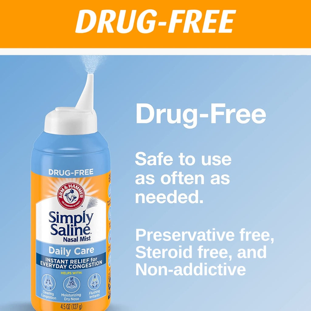 Arm & Hammer Simply Saline Adult Nasal Spray Mist for Daily Care Arm & Hammer (Congestion Relief)