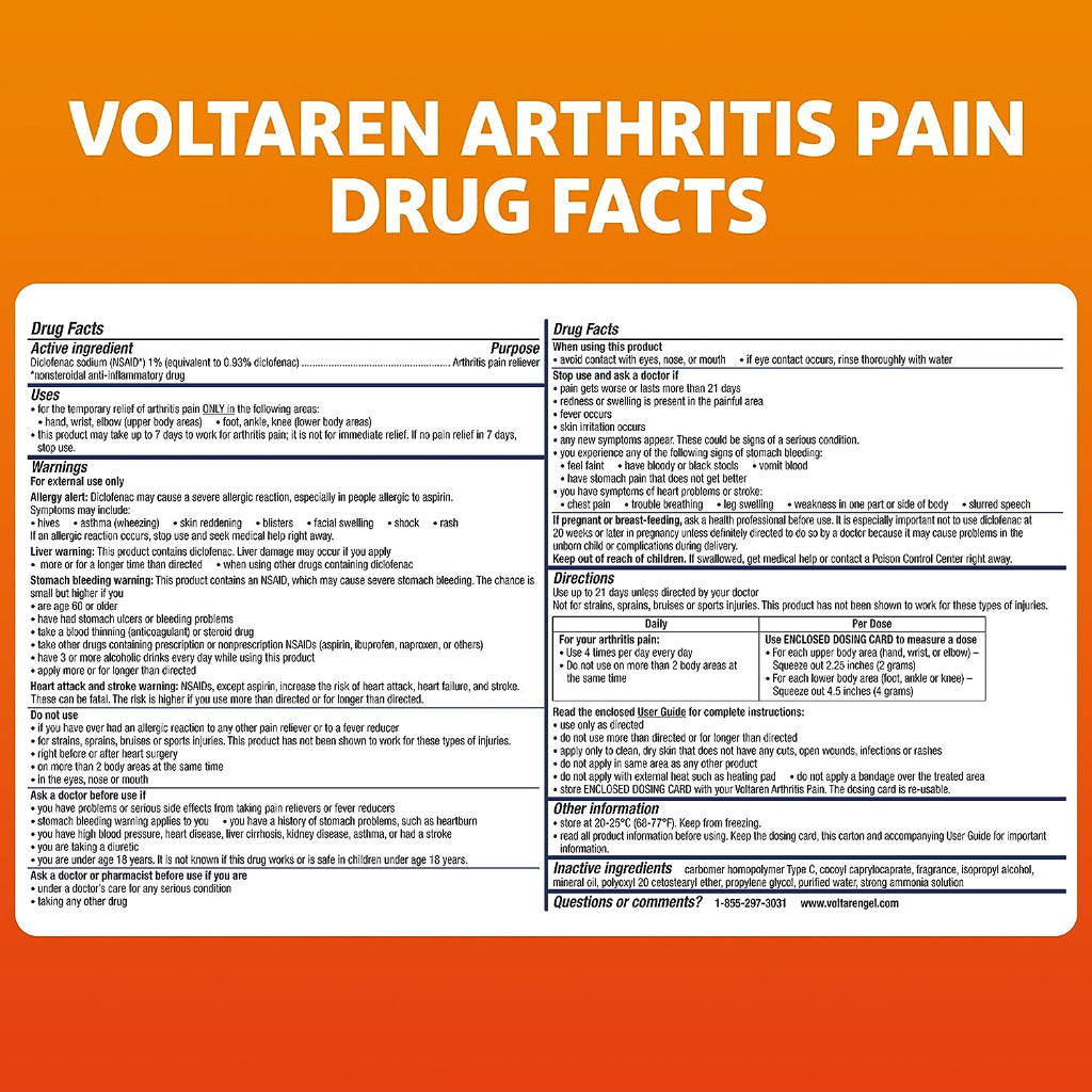 Voltaren Emugel Arthritis Pain Gel Relief Powerful Topical 100g/120g/200g