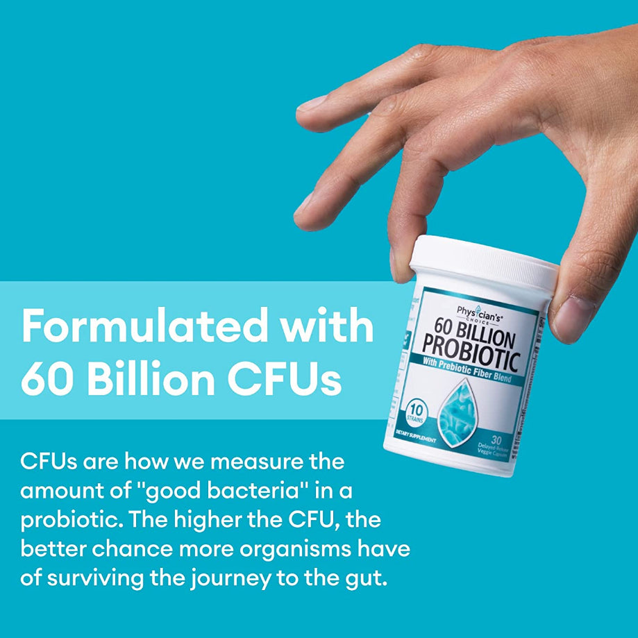 Physician's Choice Probiotics for Gut Health/ IBS 60 Billion CFU, 10 Diverse Strains