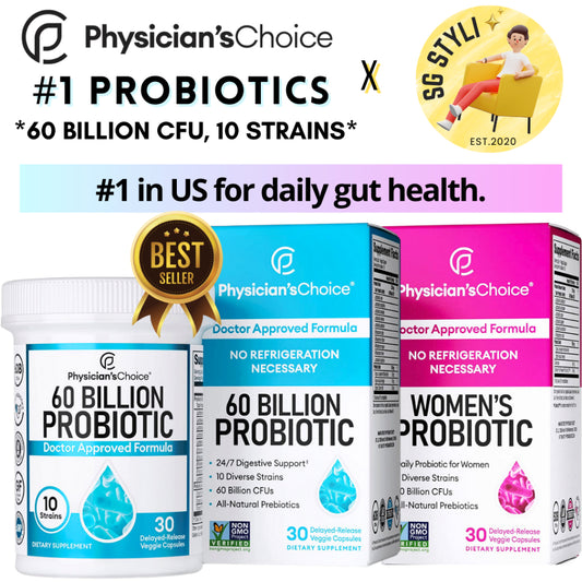 Physician's Choice Probiotics for Gut Health/ IBS 60 Billion CFU, 10 Diverse Strains