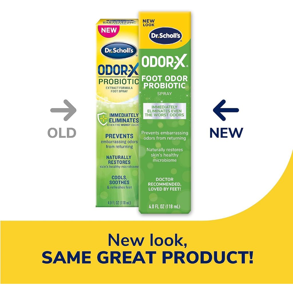 Dr. Scholl's Probiotic Foot Odor-X Spray Essential Oils (Naturally Eliminates Food Odor)