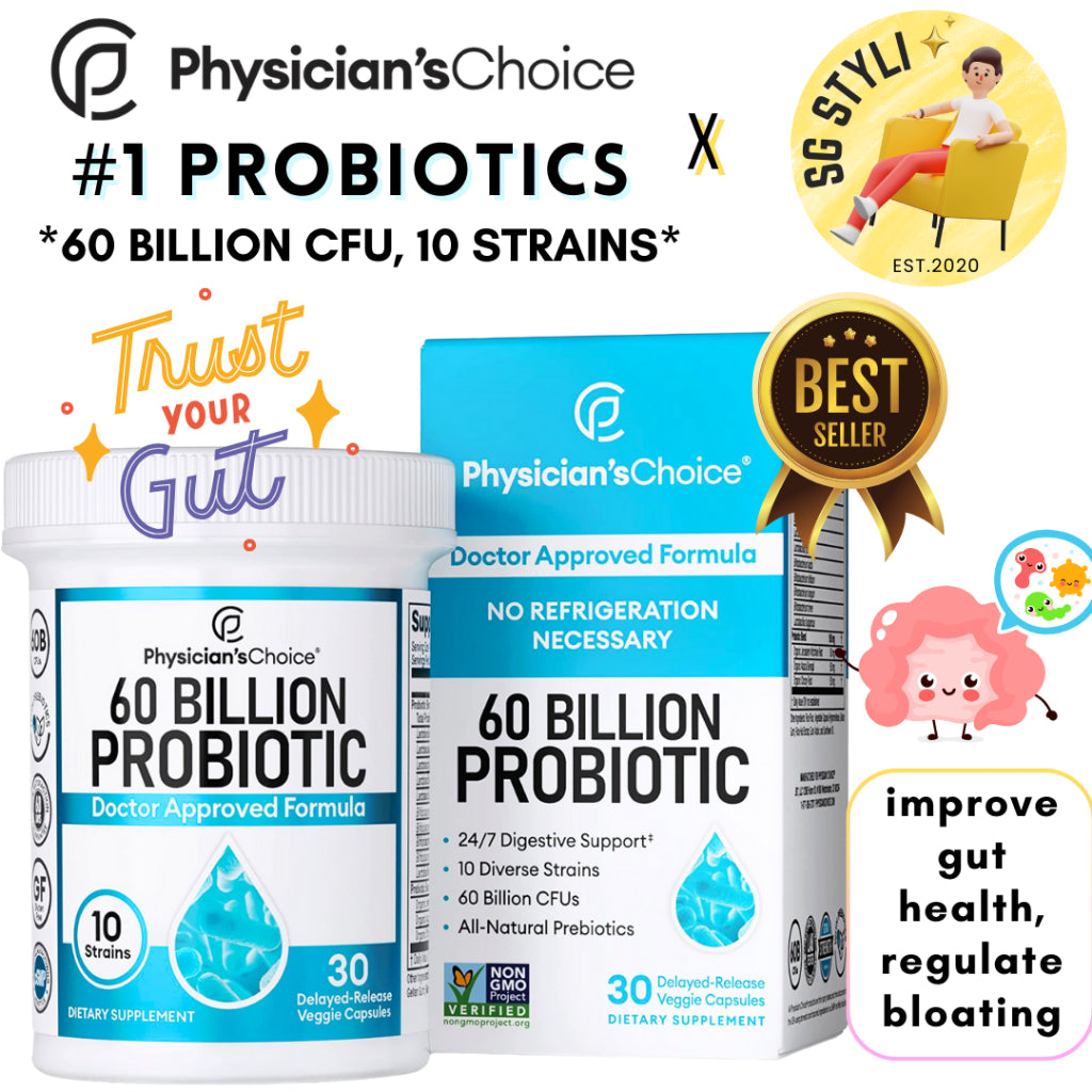 Physician's Choice Probiotics for Gut Health/ IBS 60 Billion CFU, 10 Diverse Strains