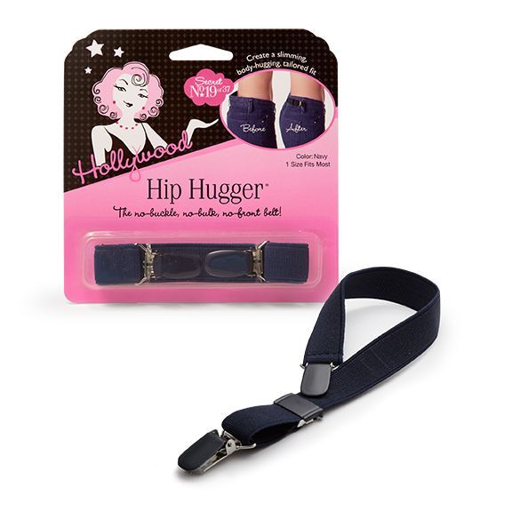 Hollywood Fashion Secrets Hip Hugger Belt in Navy/Black