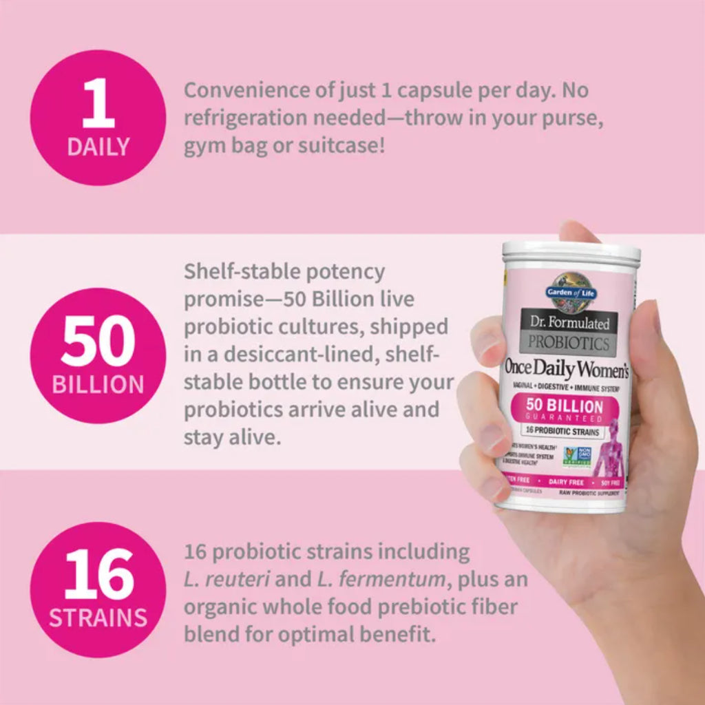 Garden of Life Probiotics Dr. Formulated Probiotics for Women Gut Health 50 Billion CFU