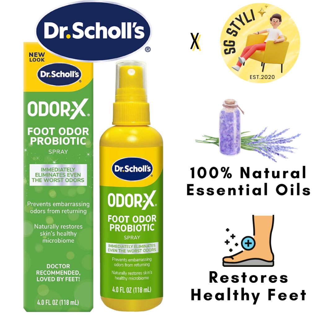 Dr. Scholl's Probiotic Foot Odor-X Spray Essential Oils (Naturally Eliminates Food Odor)