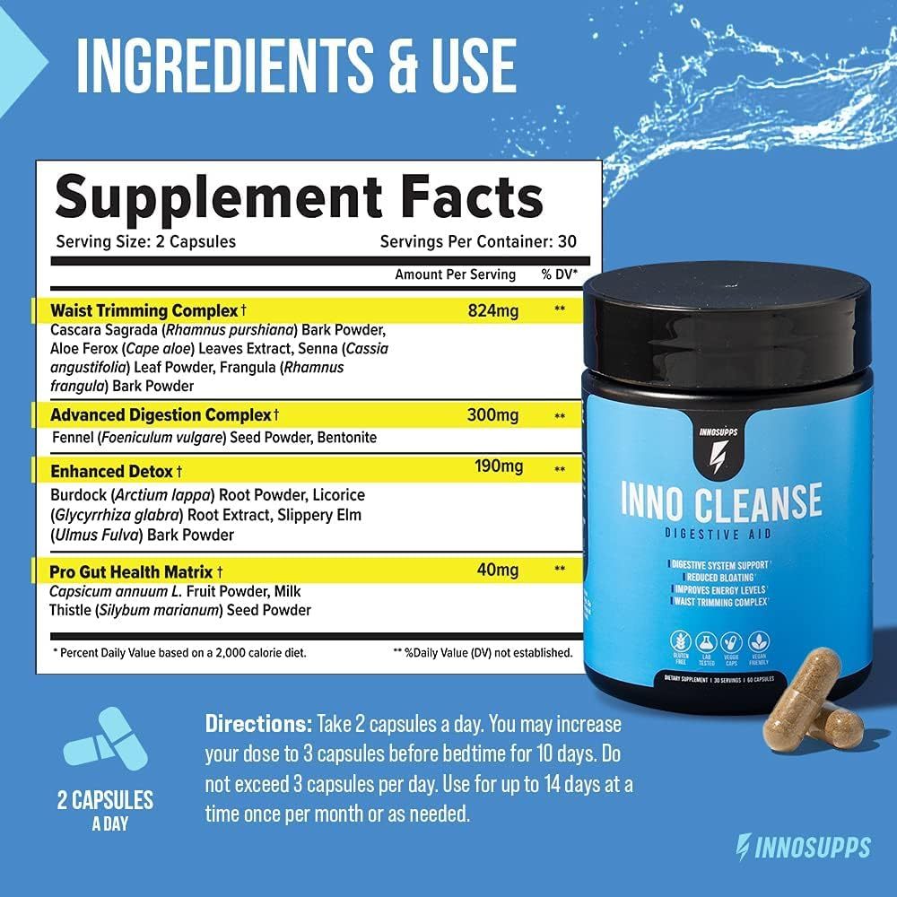 Innocleanse Innosupps Night Shred Black Fat Burner 90 Capsules 3 Months VEGAN Supply Natural Sleep