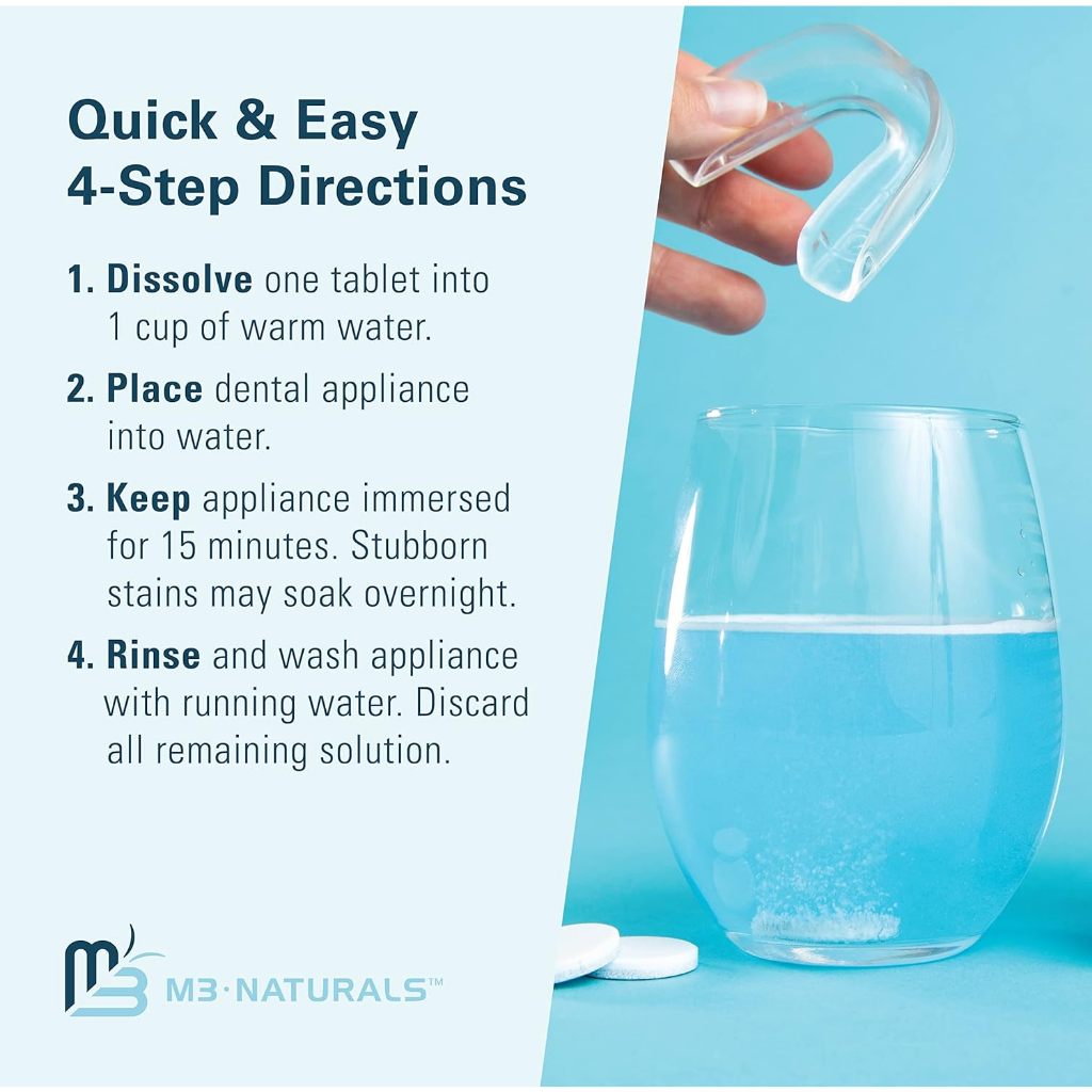 M3 Naturals Retainer Cleaning Tablets (4 Months Supply) For Cleaner Retainers