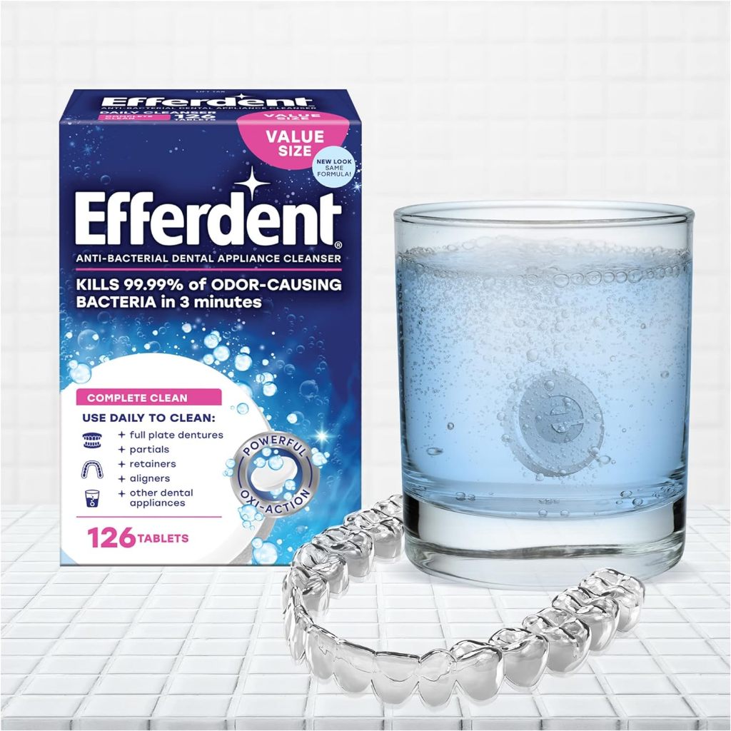 Efferdent Retainer Cleaning Tablets (2/3/4 Months Supply) For Cleaner Retainers