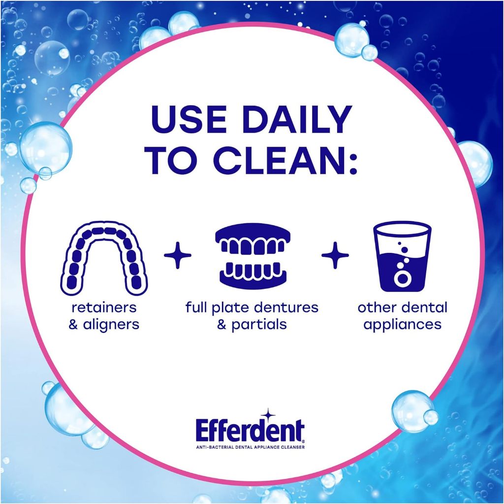 Efferdent Retainer Cleaning Tablets (2/3/4 Months Supply) For Cleaner Retainers