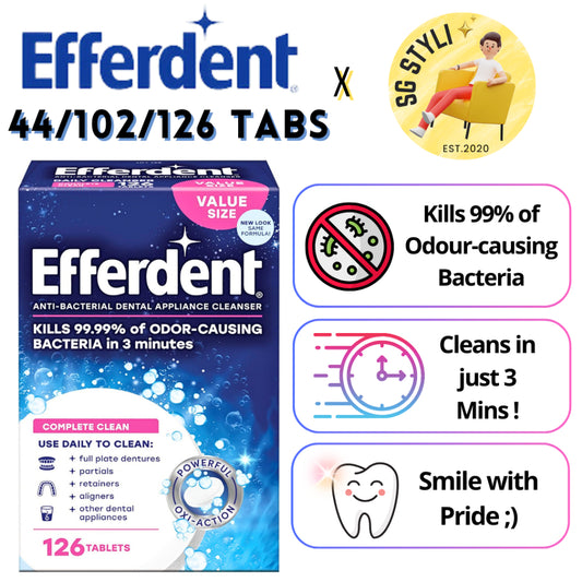 Efferdent Retainer Cleaning Tablets (2/3/4 Months Supply) For Cleaner Retainers