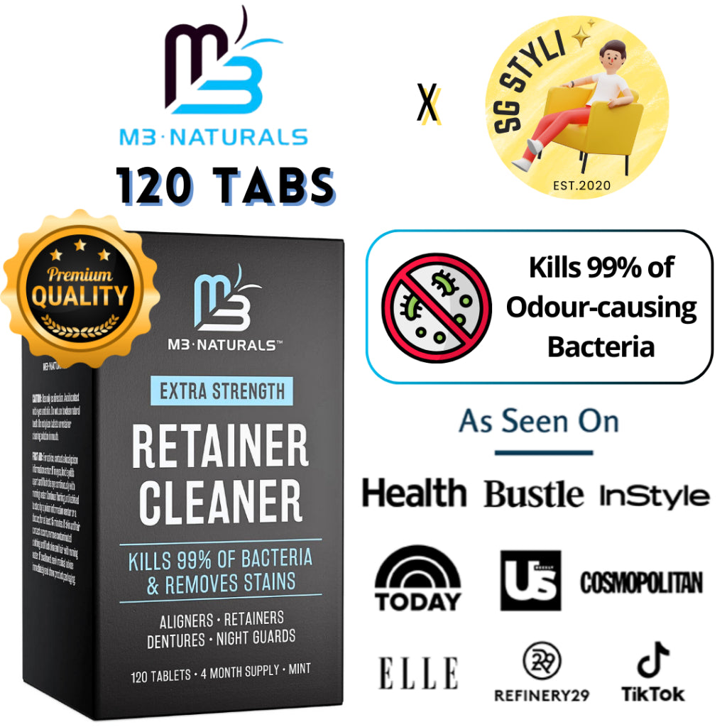 M3 Naturals Retainer Cleaning Tablets (4 Months Supply) For Cleaner Retainers