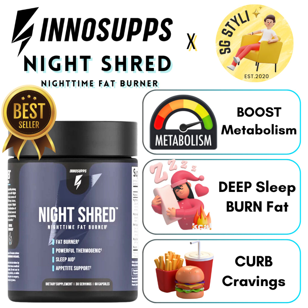 Innocleanse Innosupps Night Shred Black Fat Burner 90 Capsules 3 Months VEGAN Supply Natural Sleep