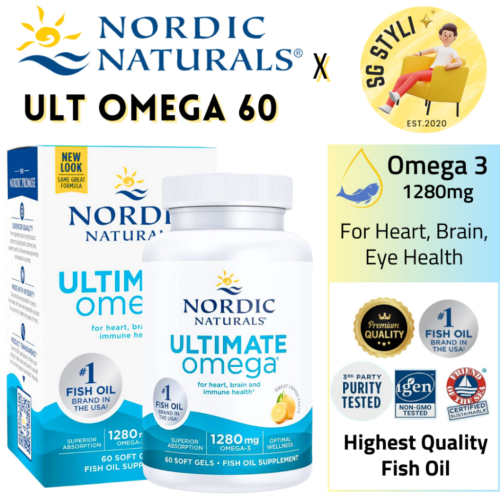 Nordic Naturals Omega 3 Fish Oil 1280mg 60/120/180 Softgels EPA DHA Brain Health