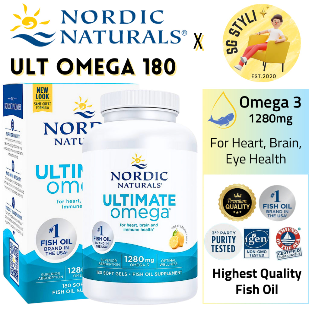 Nordic Naturals Omega 3 Fish Oil 1280mg 60/120/180 Softgels EPA DHA Brain Health