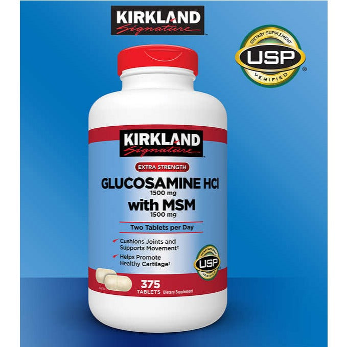 Kirkland Signature Glucosamine with MSM 375 Tablets Kirkland Signature Extra Strength (For Joints)