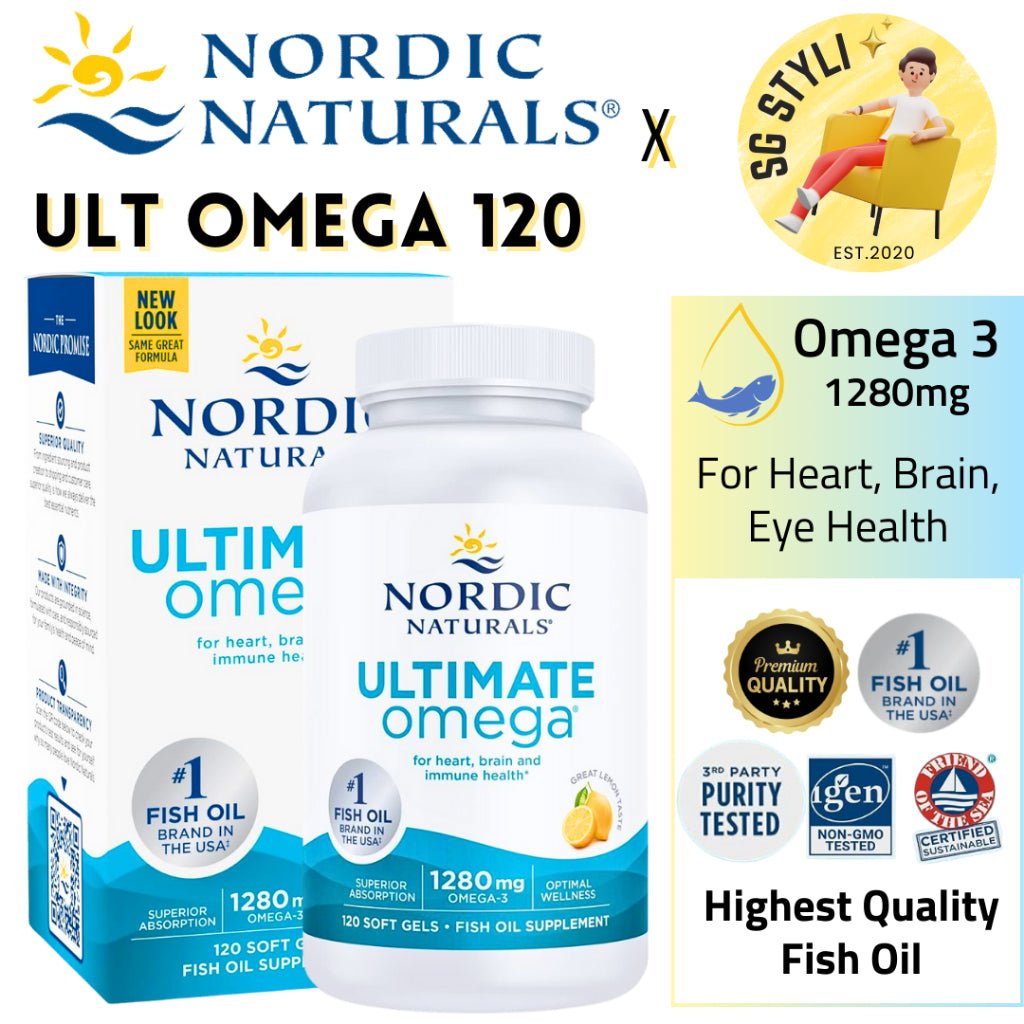 Nordic Naturals Omega 3 Fish Oil 1280mg 60/120/180 Softgels EPA DHA Brain Health